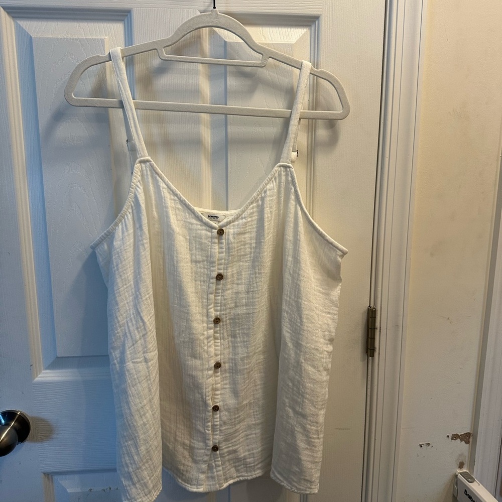 Sonoma White Button-Up Camisole